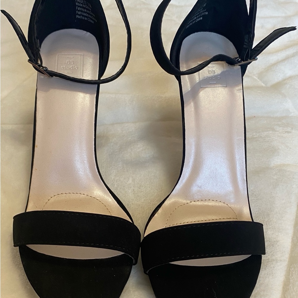 David's Bridal Paige17 Black Strappy Heels